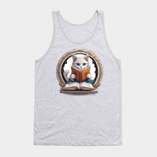 Reading cat Tank Top